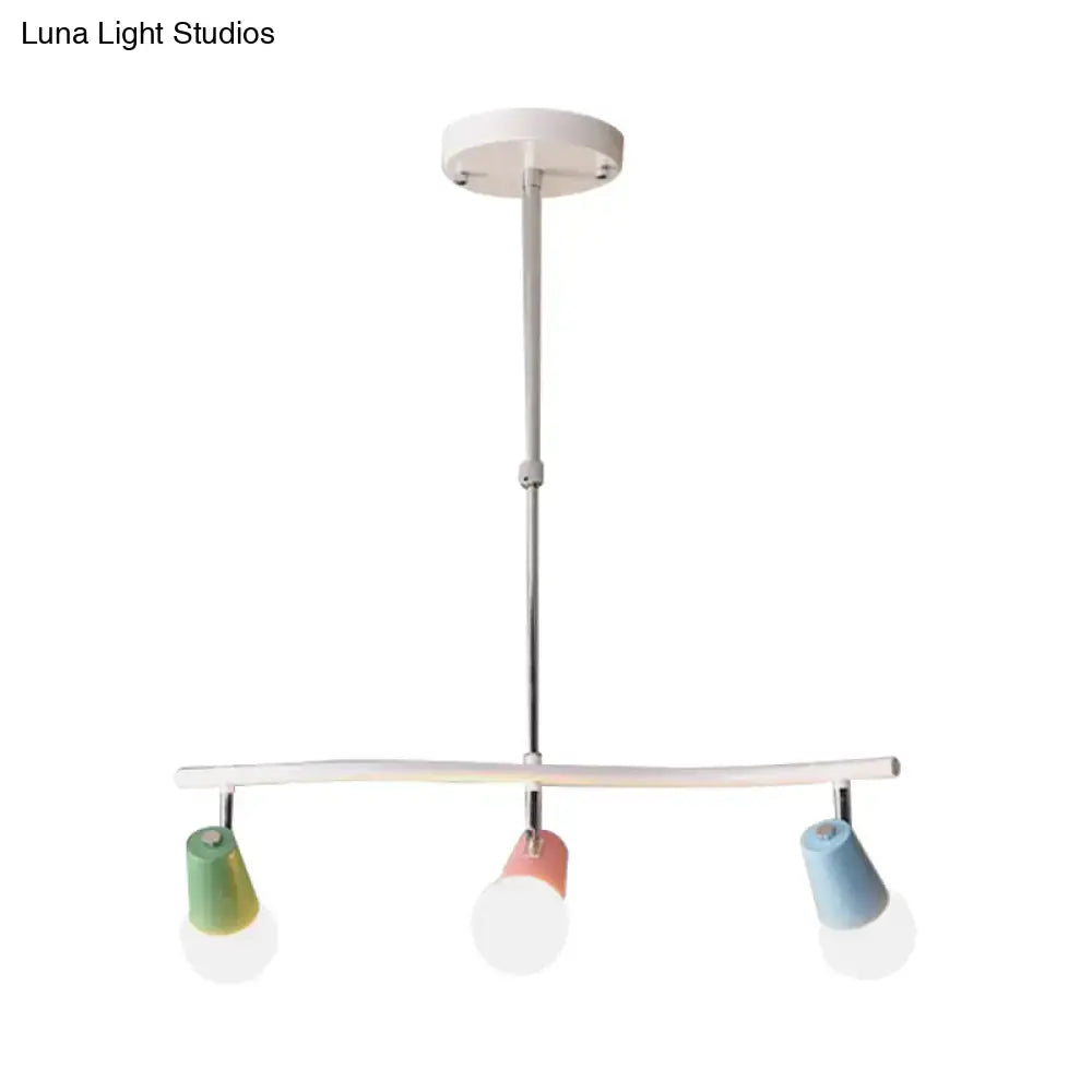 Colorful horn swivel iron wave island light kitchen pendant
