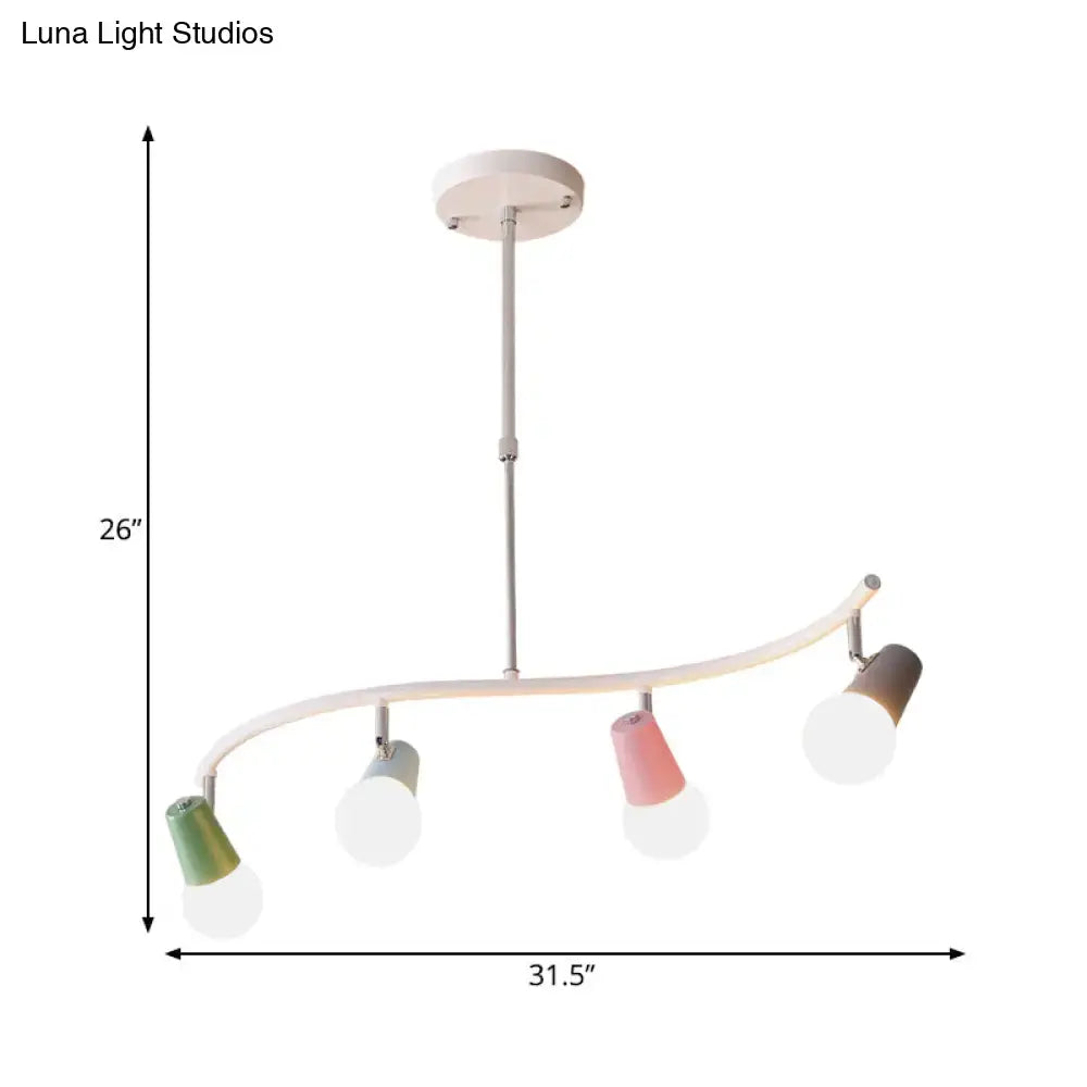 Colorful horn swivel iron wave island light kitchen pendant
