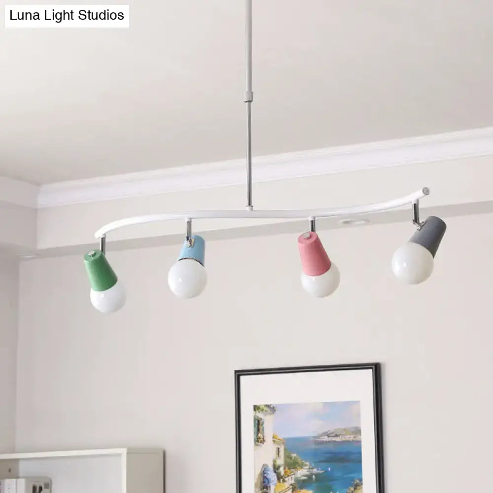 Colorful horn swivel iron wave island light kitchen pendant