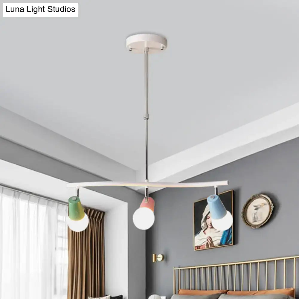 Colorful horn swivel iron wave island light kitchen pendant