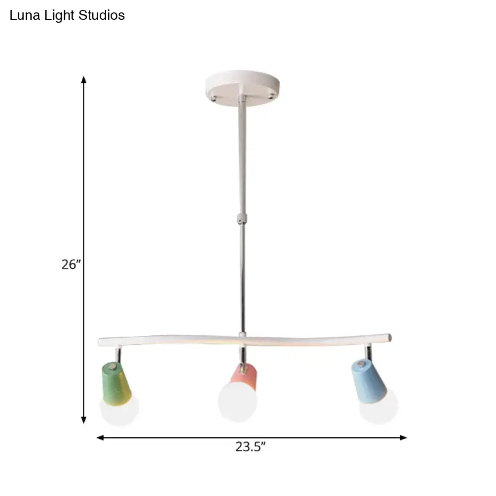 Colorful horn swivel iron wave island light kitchen pendant