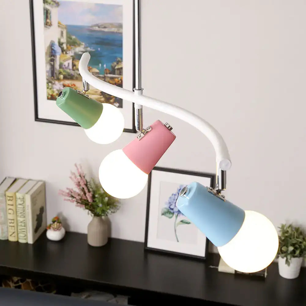 Colorful horn swivel iron wave island light kitchen pendant