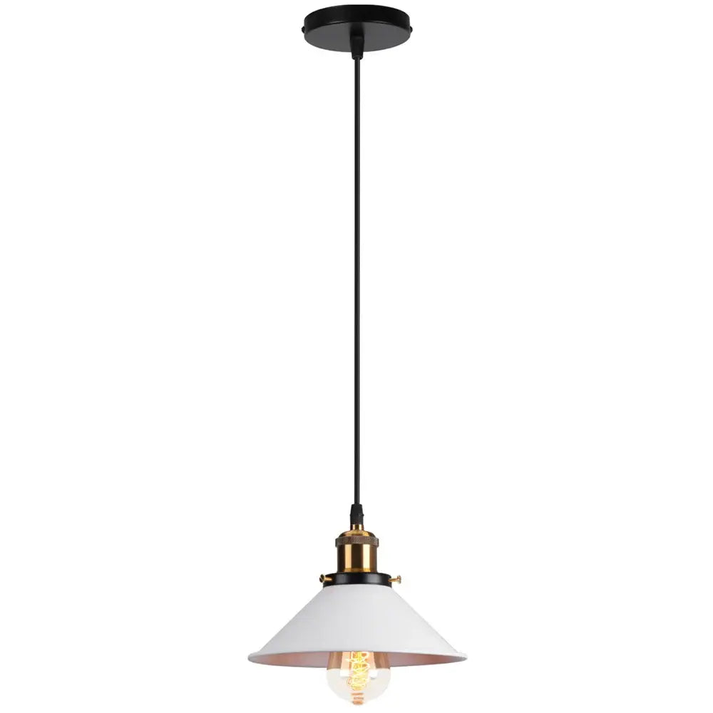 Colorful industrial loft pendant light kitchen cone lamp brass finish
