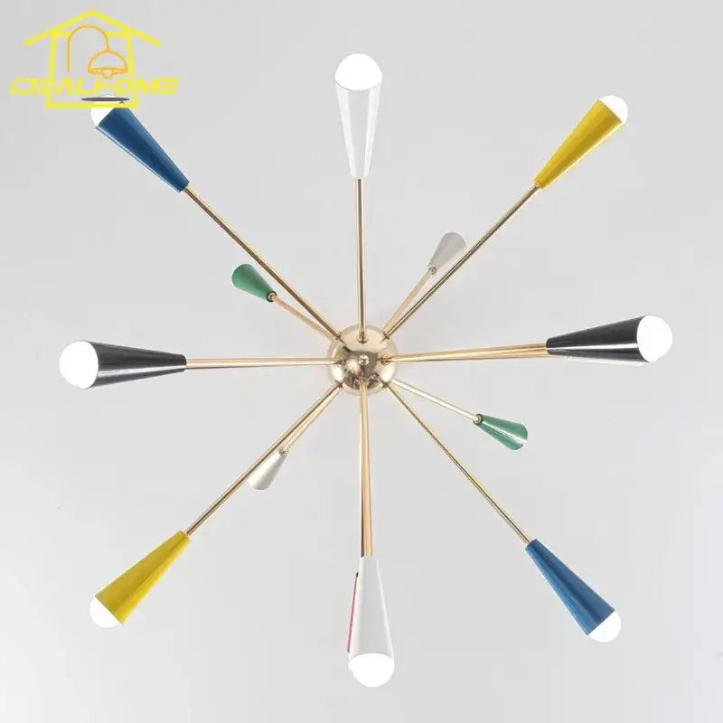 Colorful led molecular chandeliers for living room artful lighting