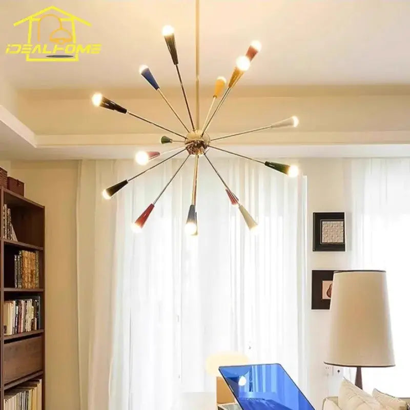 Colorful led molecular chandeliers for living room artful lighting