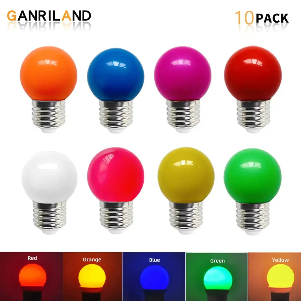 Colorful led string light shatterproof globe bulbs bedroom 10 pack