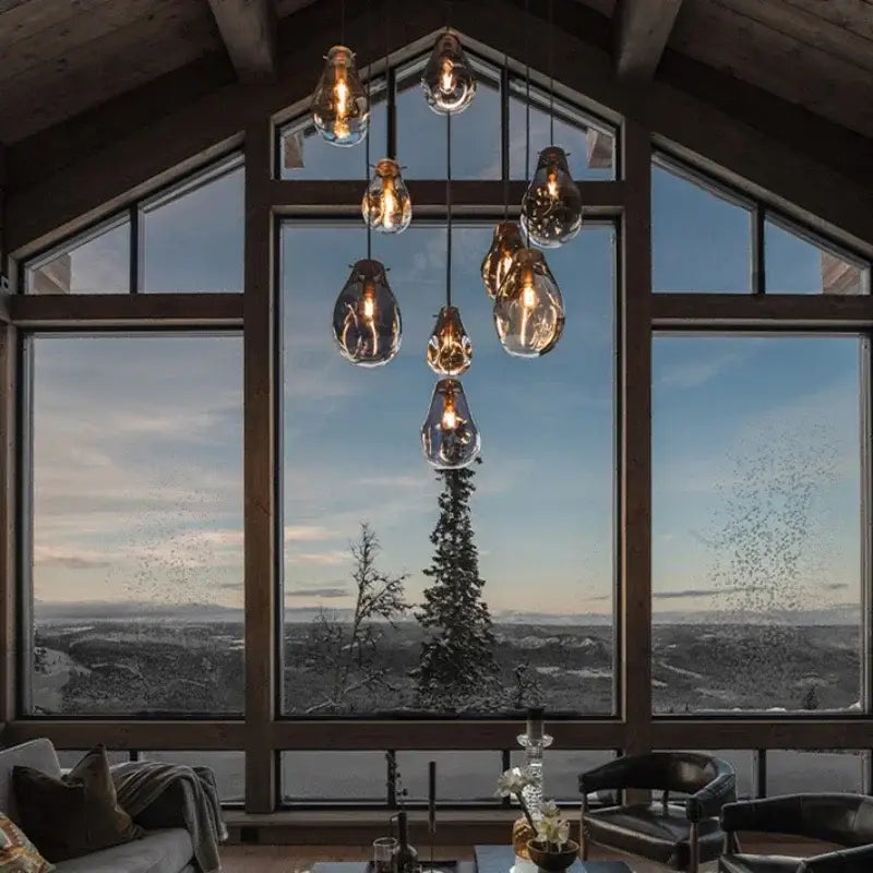 Colorful modern glass chandelier dining room pendant light