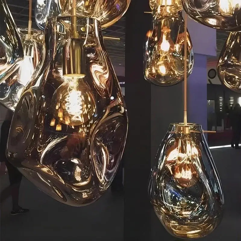 Colorful modern glass chandelier dining room pendant light