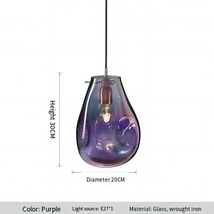 Colorful modern glass chandelier dining room pendant light