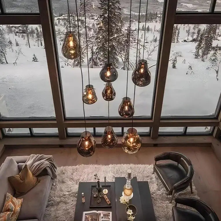 Colorful modern glass chandelier dining room pendant light