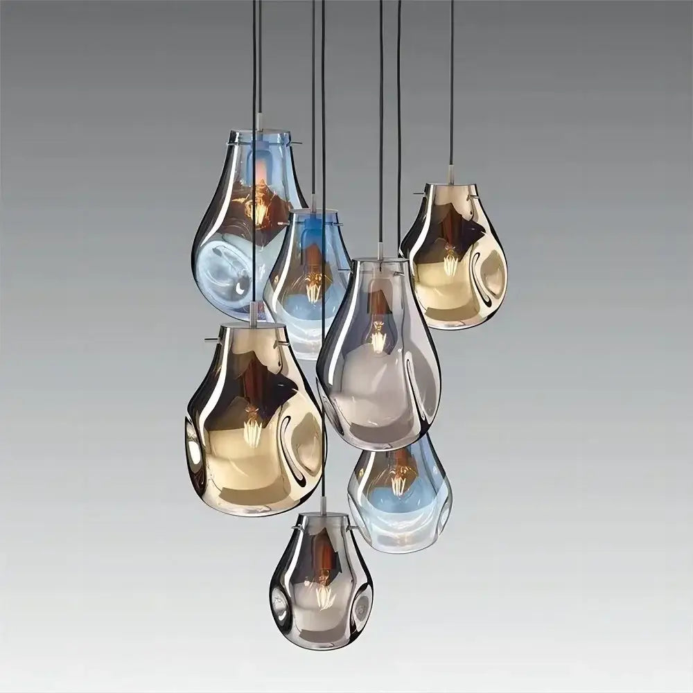 Colorful modern glass chandelier dining room pendant light