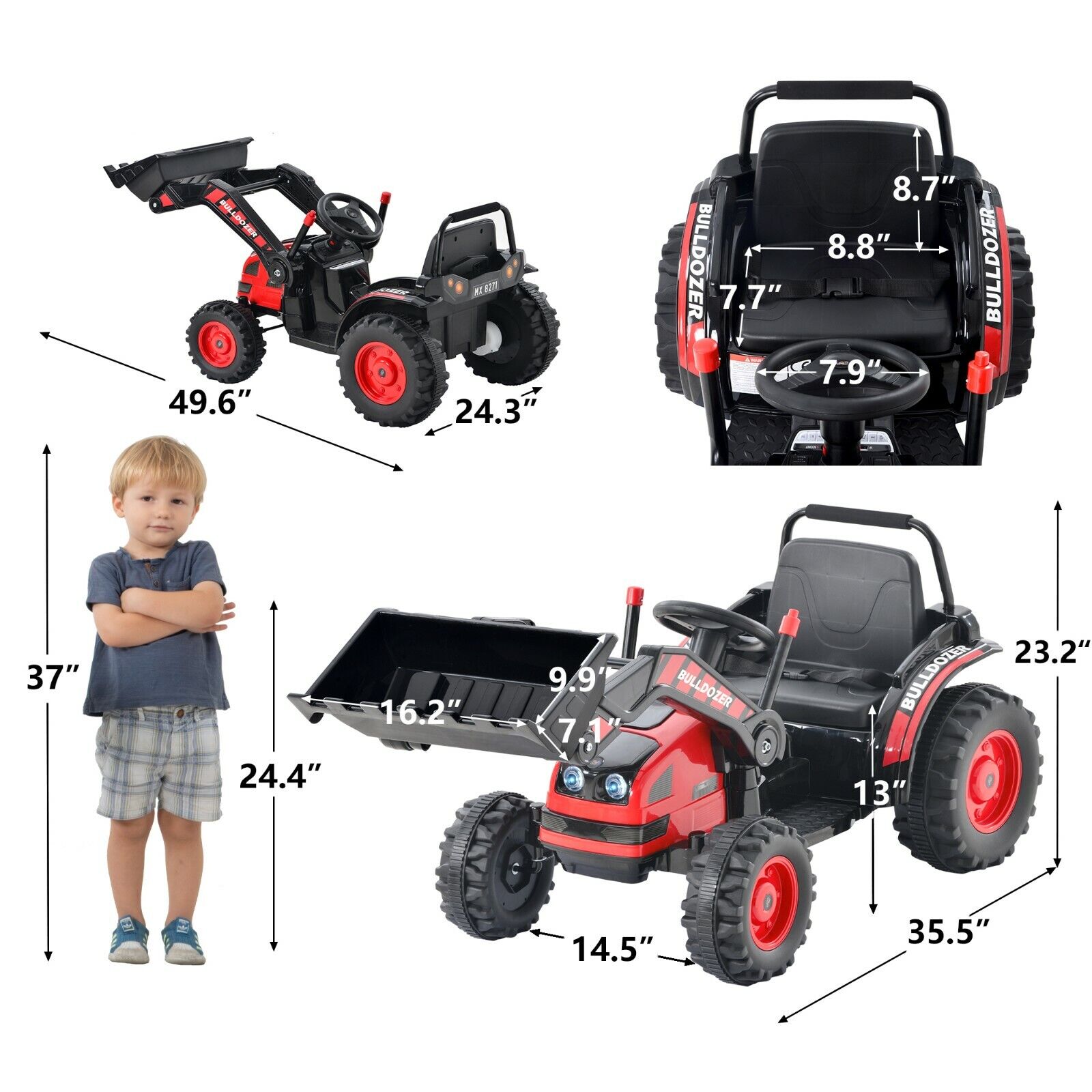 Construction Bulldozer Ride-On Toy for Toddlers - Fun and Durable Ride-On Car