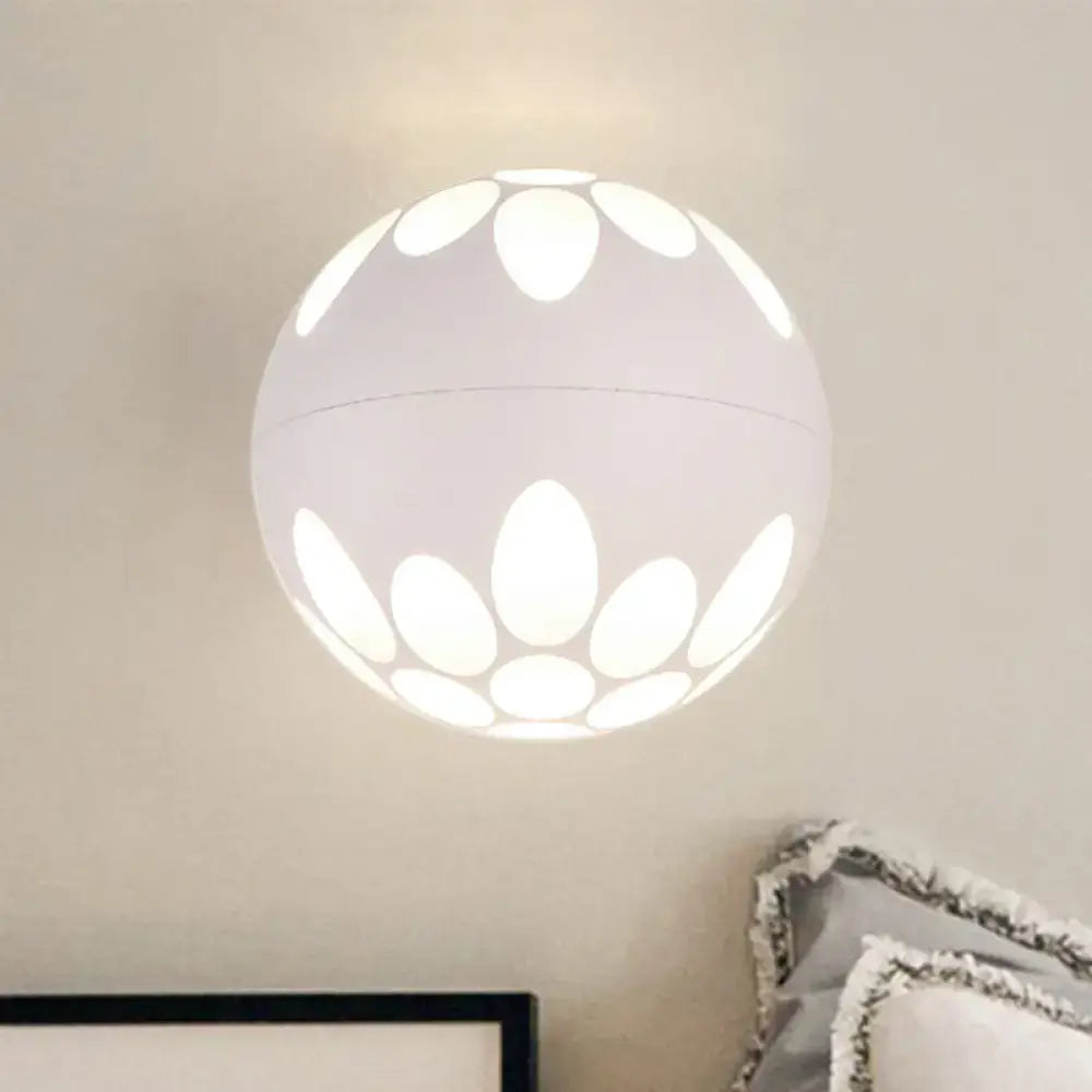 Contemporary black and gold spherical led wall lamp for bedroom