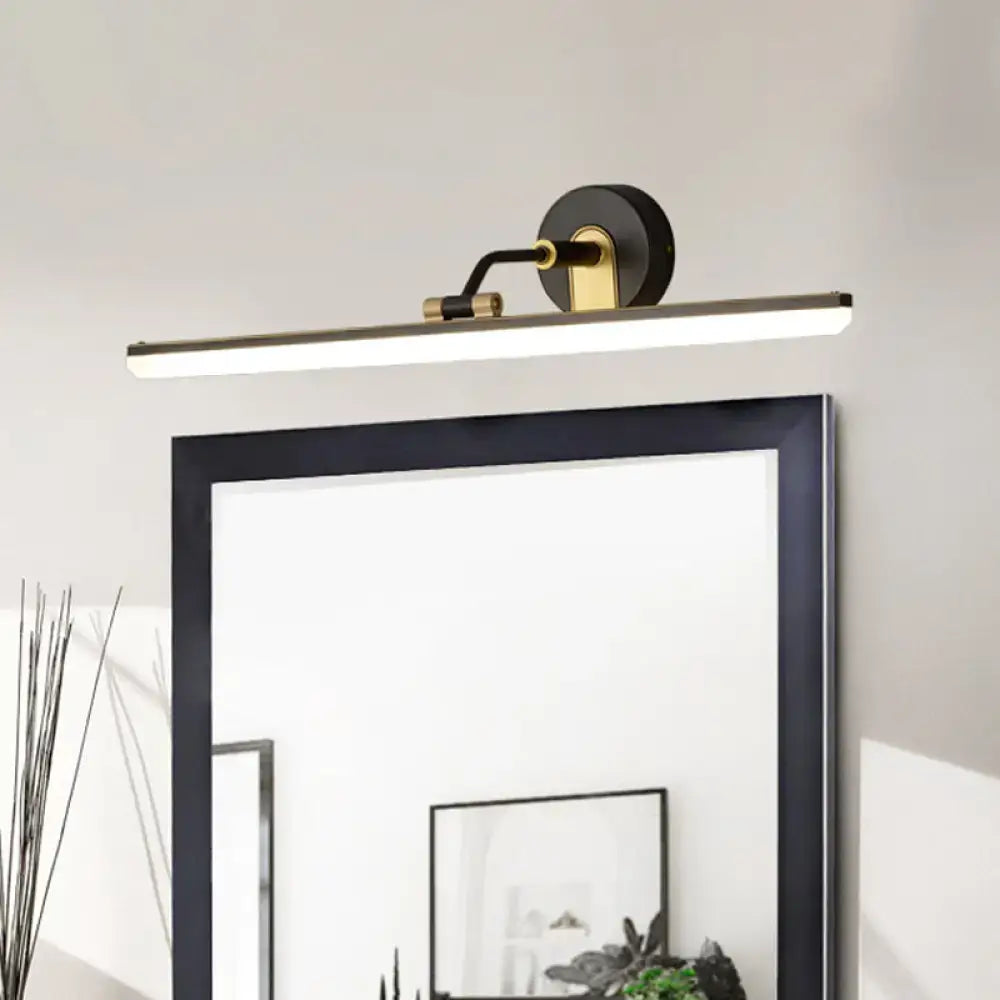 Contemporary black & brass vanity bar light – bathroom wall fixture