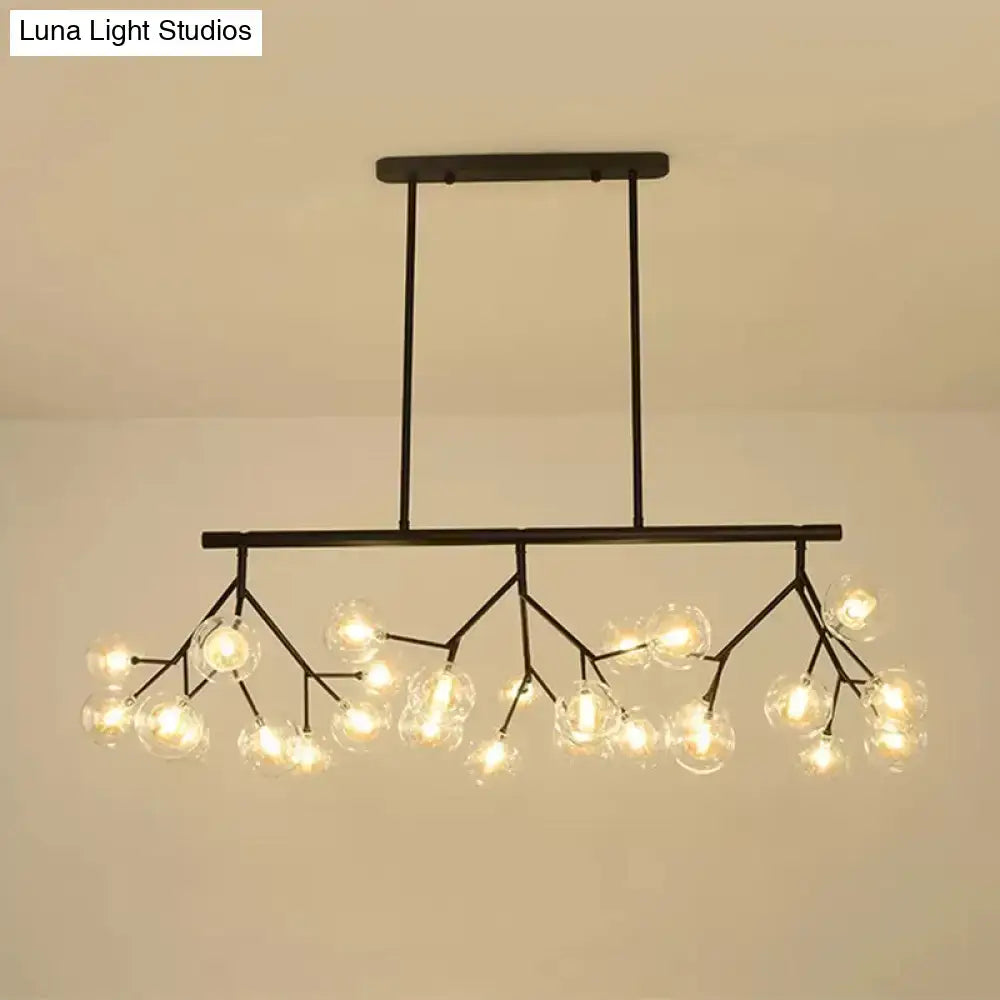 Contemporary black bubbles island lighting for dining room