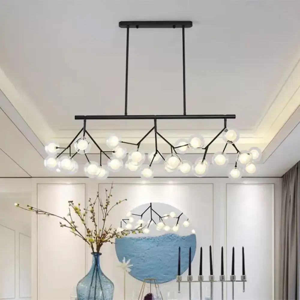Contemporary black bubbles island lighting for dining room