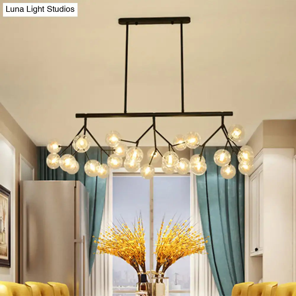 Contemporary black bubbles island lighting for dining room