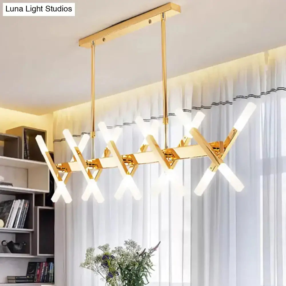 Contemporary black & gold island pendant light – living room chandelier