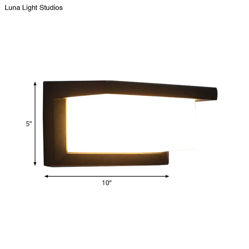 Contemporary black led wall lamp courtyard flush mount sconce