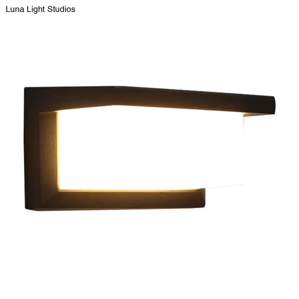Contemporary black led wall lamp courtyard flush mount sconce