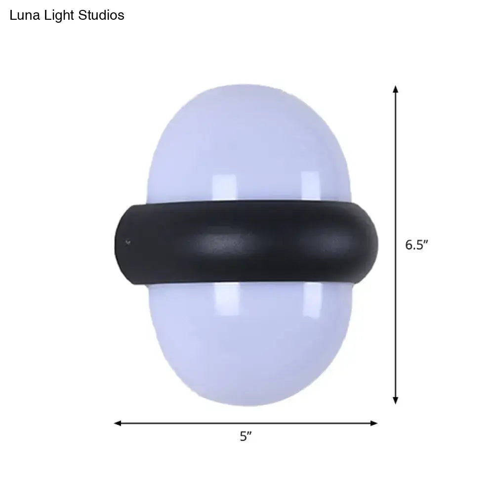 Contemporary black semi-sphere wall sconce patio outdoor area light
