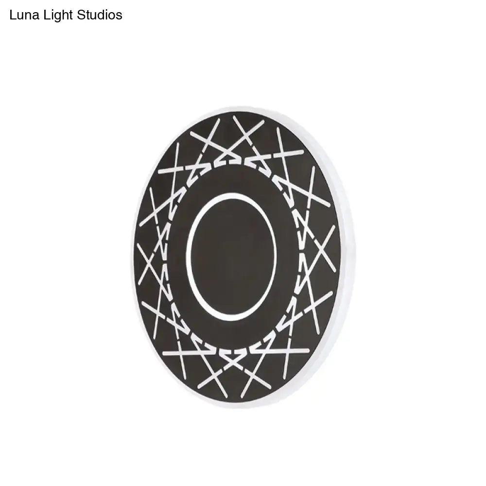 Contemporary black & white geometric wall lamp for living room