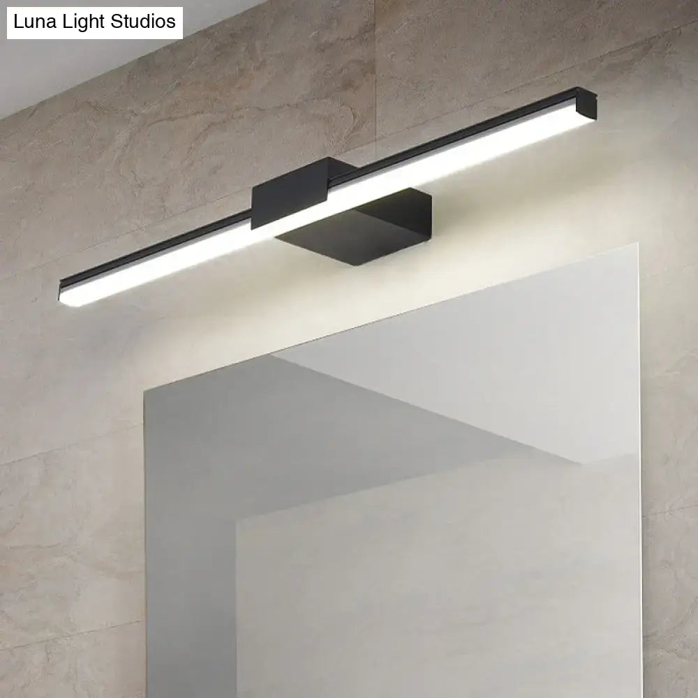 Contemporary black & white linear led wall light bathroom fixture