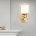 Contemporary brass wall mounted light fixture living room frosted glass