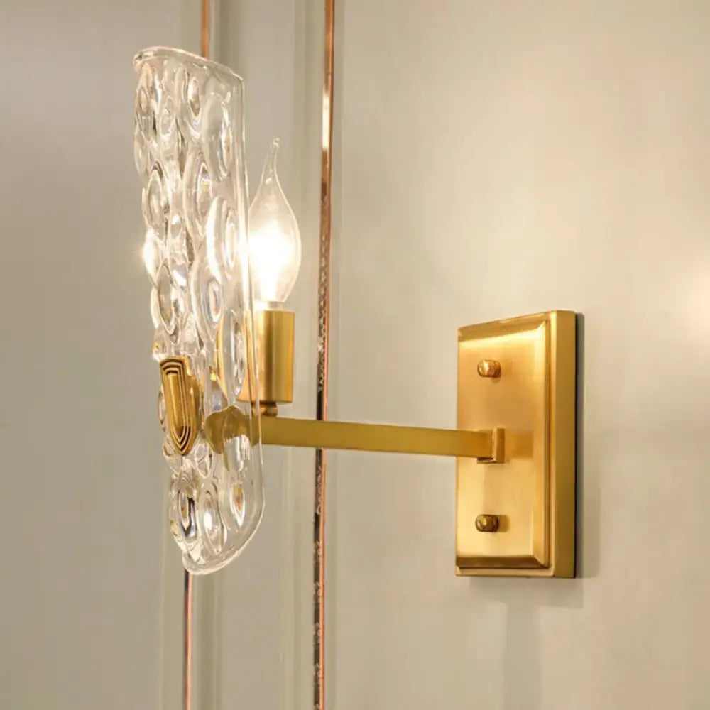 Contemporary brass water glass wall sconce bedroom bedside light