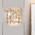 Contemporary chrome crystal 2-light wall lamp for living room