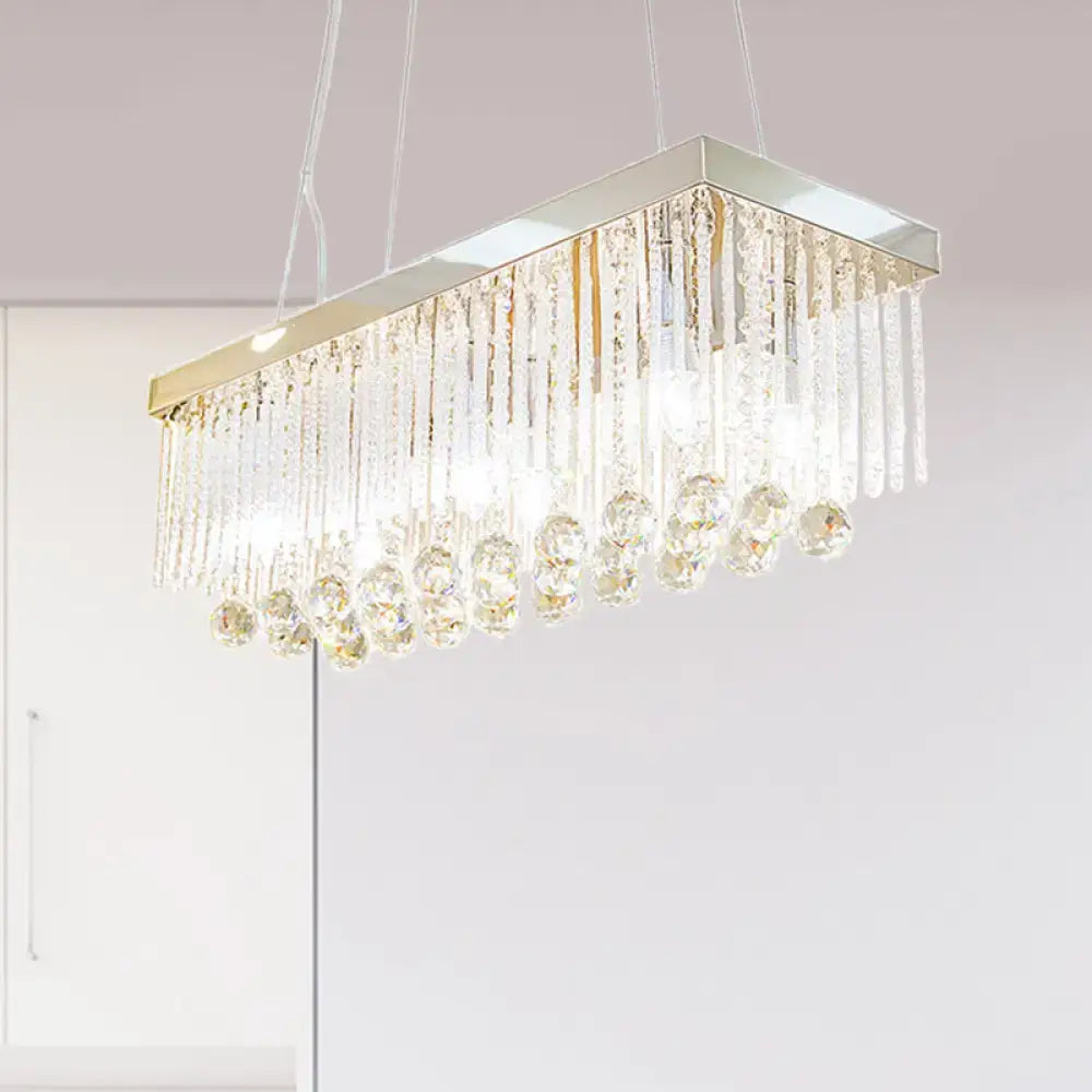 Contemporary chrome island light fixture dining room crystal chandelier