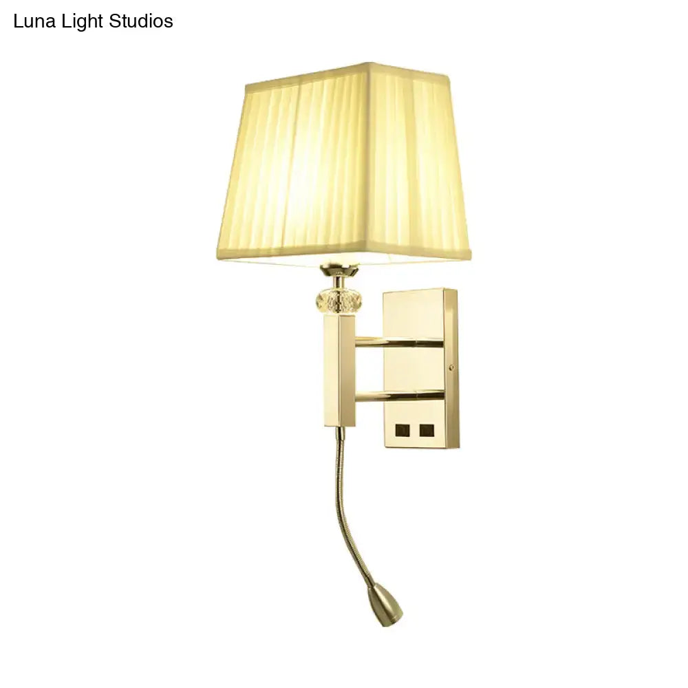 Contemporary chrome led light fixture with spot light bedroom sconce