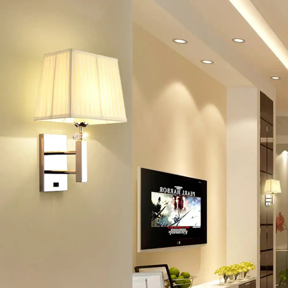 Contemporary chrome led light fixture with spot light bedroom sconce