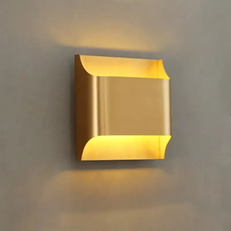 Contemporary copper brass wall sconce for living room