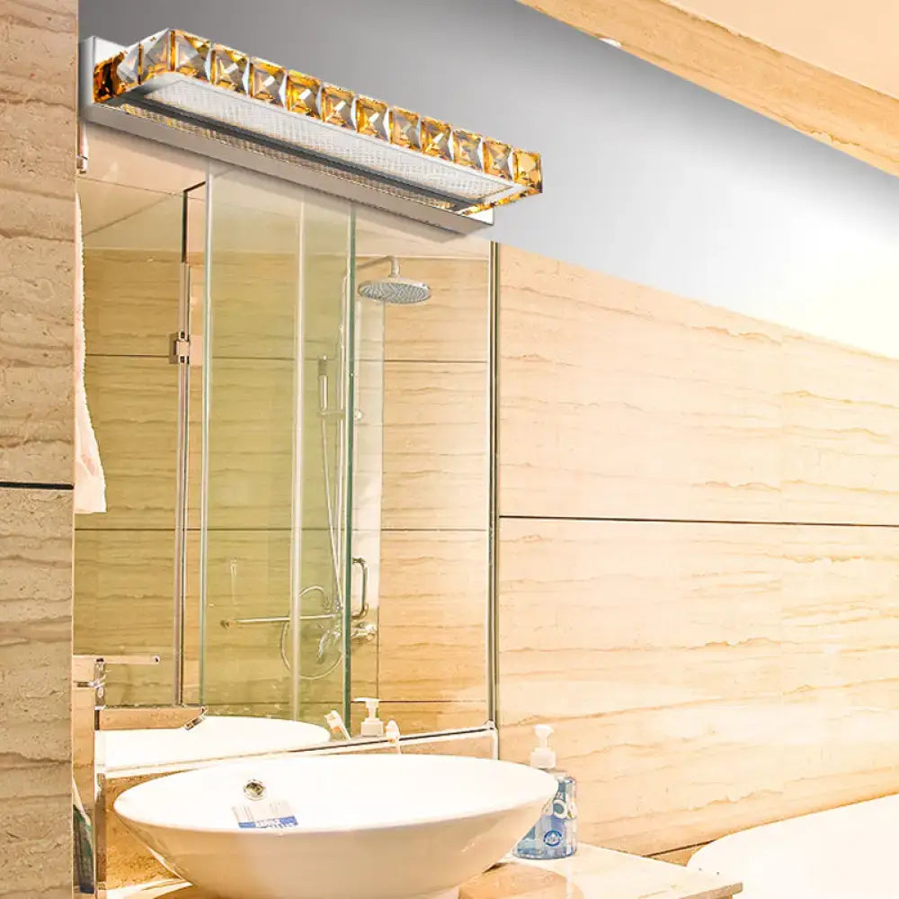 Contemporary crystal gold wall sconce bathroom warm white led light