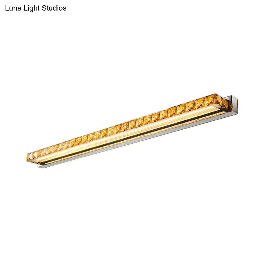 Contemporary crystal gold wall sconce bathroom warm white led light