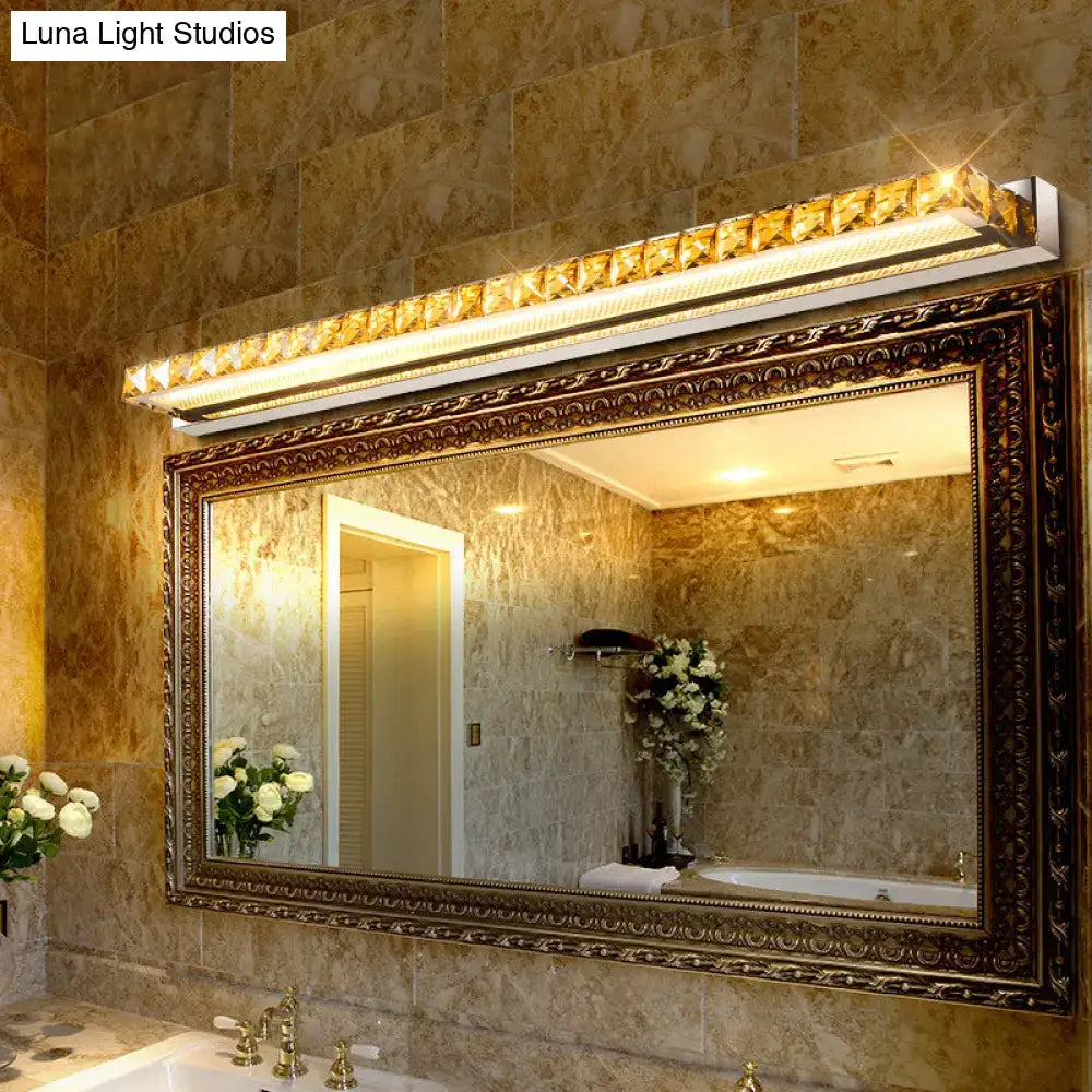 Contemporary crystal gold wall sconce bathroom warm white led light