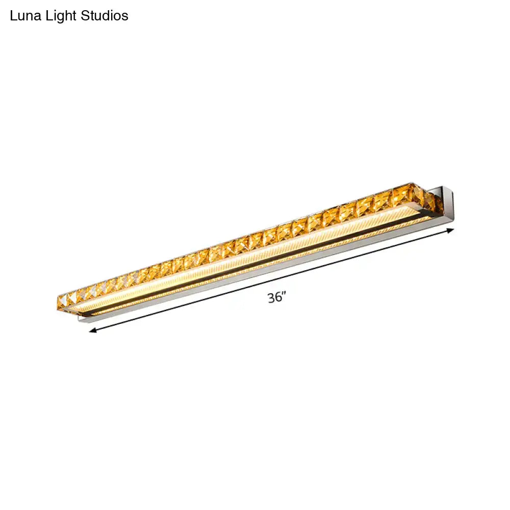 Contemporary crystal gold wall sconce bathroom warm white led light