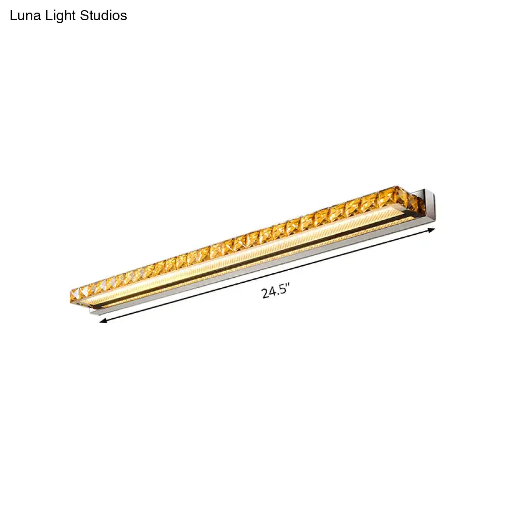 Contemporary crystal gold wall sconce bathroom warm white led light