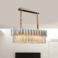 Contemporary crystal silver finish chandelier dining room island light