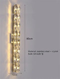 Contemporary crystal wall sconce gold frame bedroom light