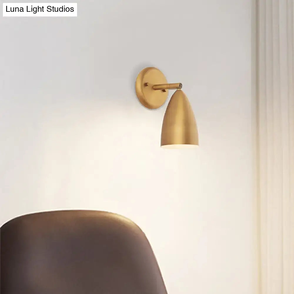Contemporary gold conical wall mount lamp – bedroom spotlight