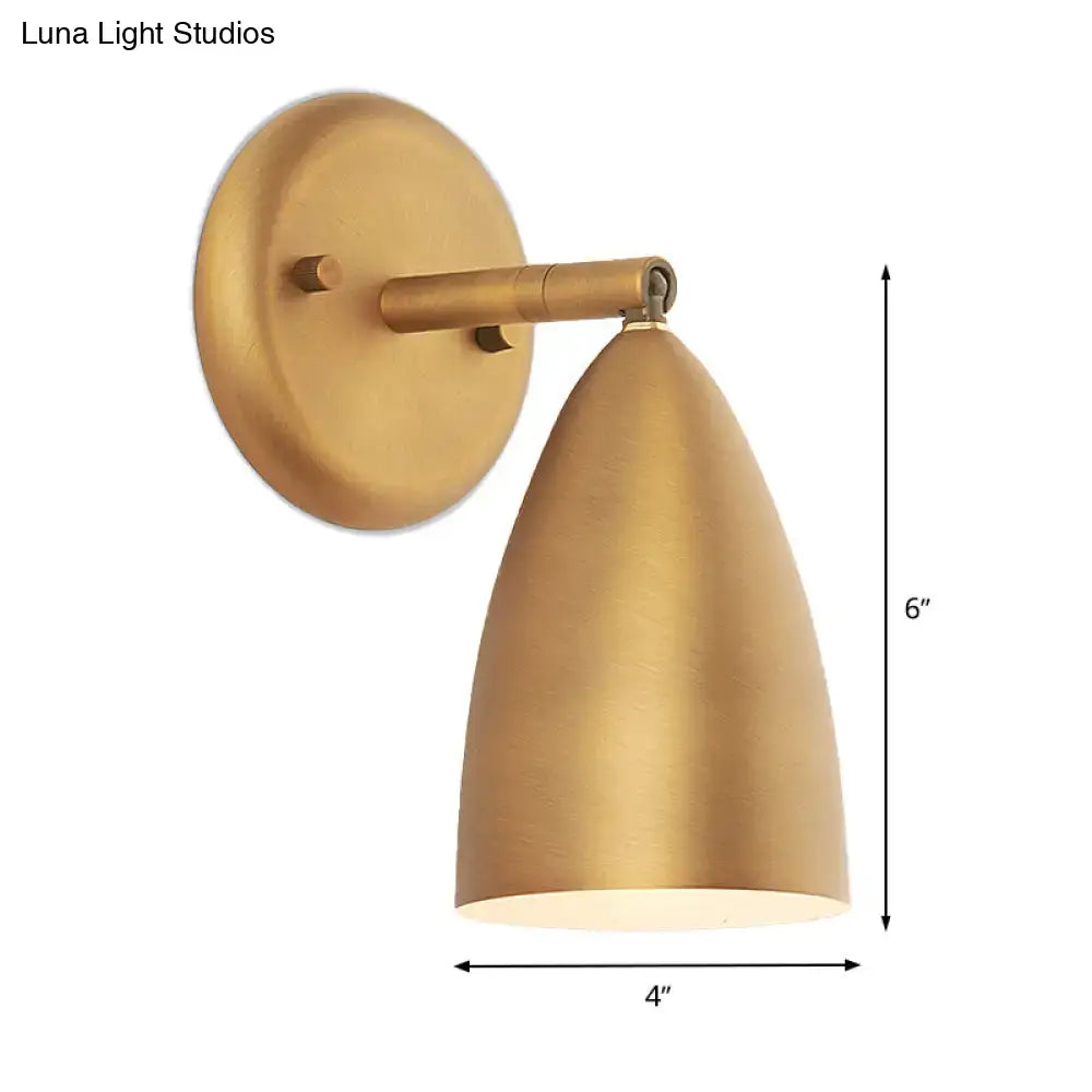 Contemporary gold conical wall mount lamp – bedroom spotlight