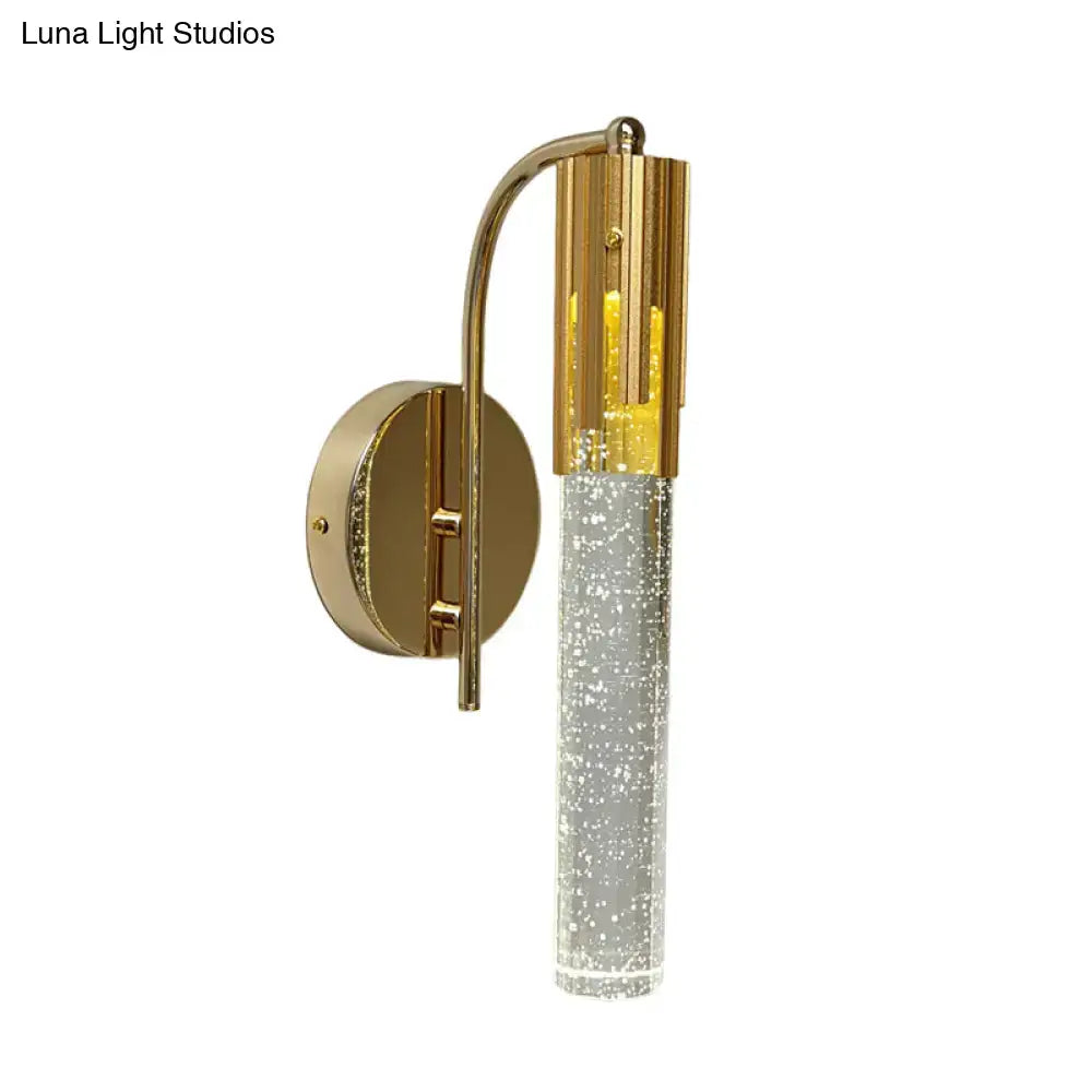Contemporary gold crystal led light living room sconce bulb included