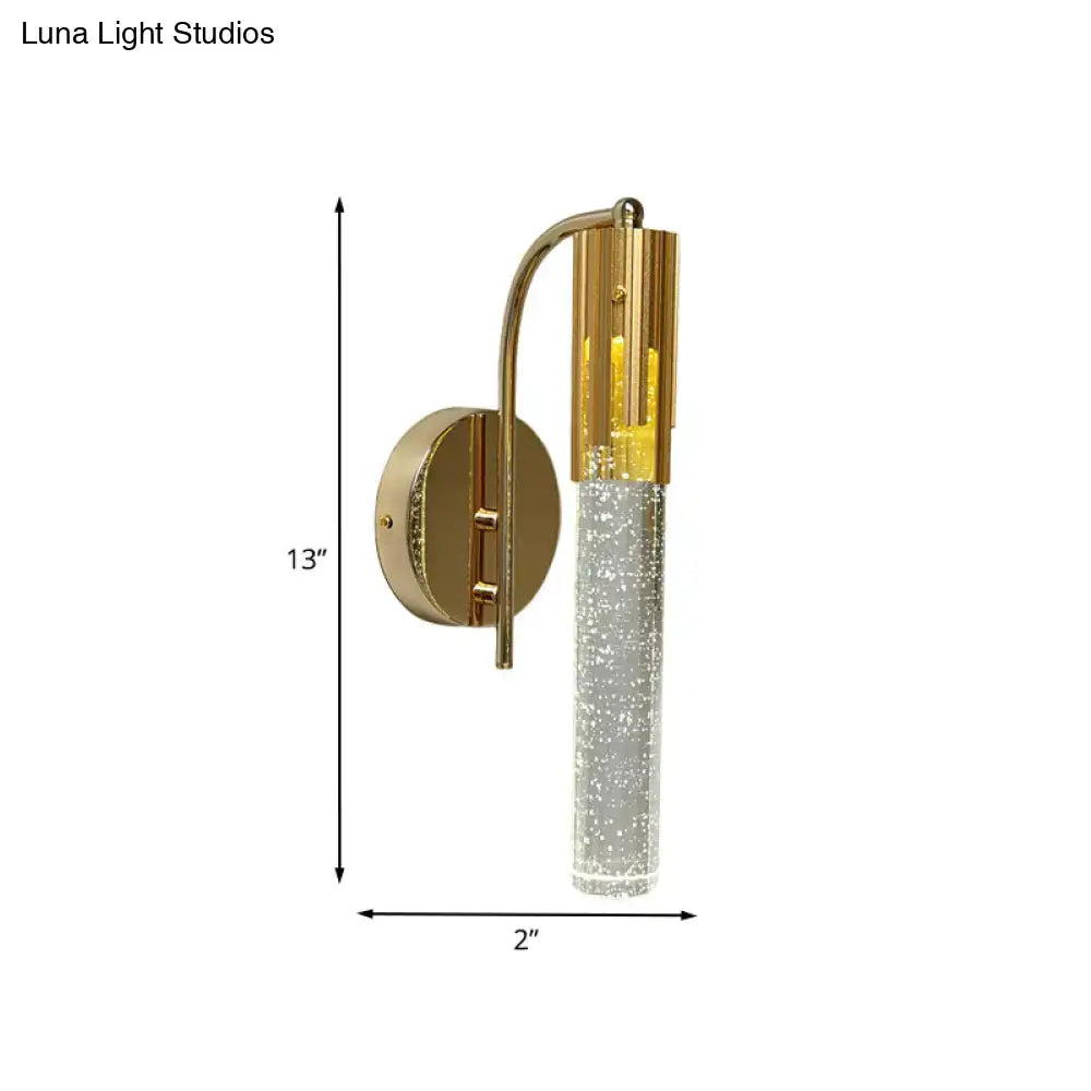 Contemporary gold crystal led light living room sconce bulb included