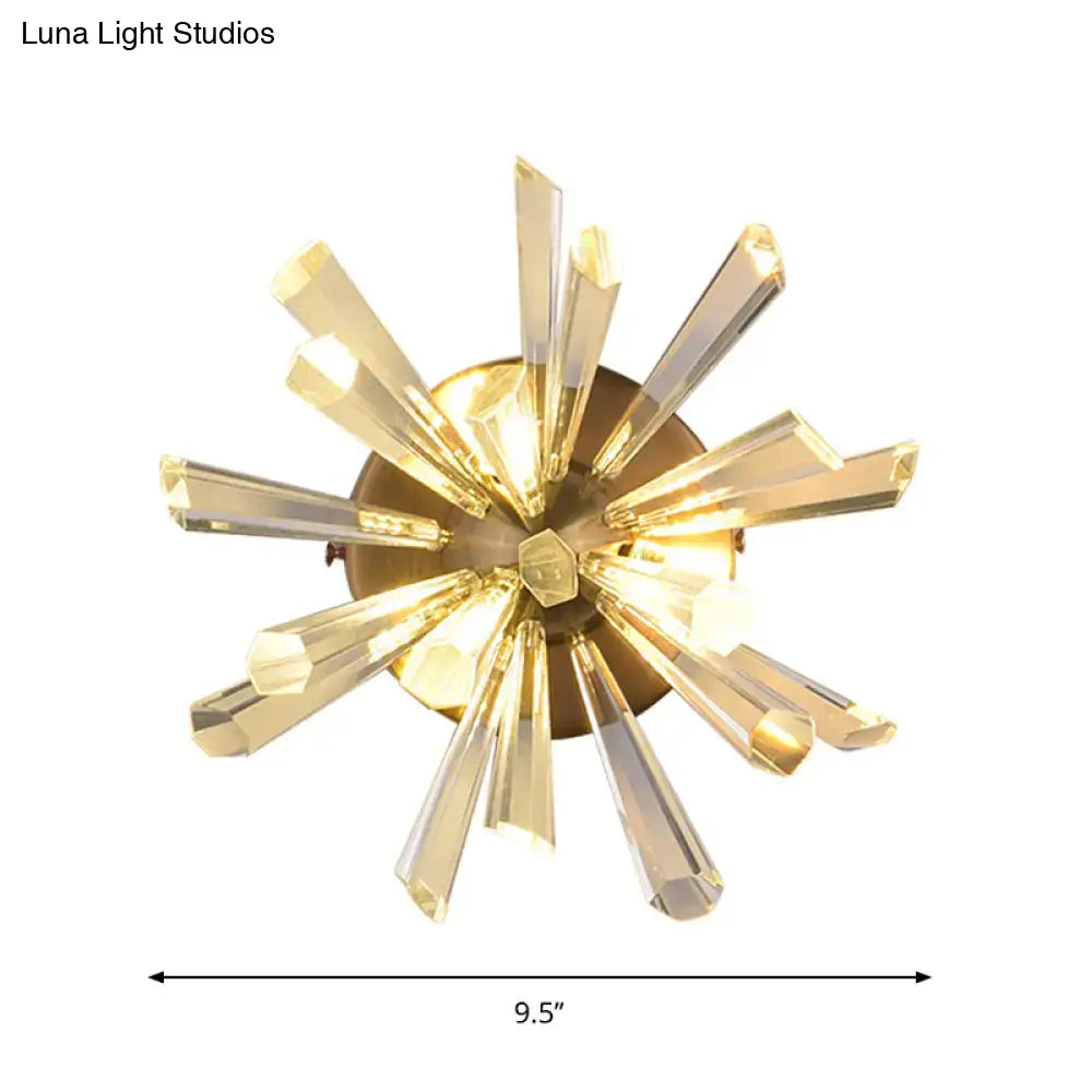 Contemporary gold crystal sputnik wall sconce bedroom light