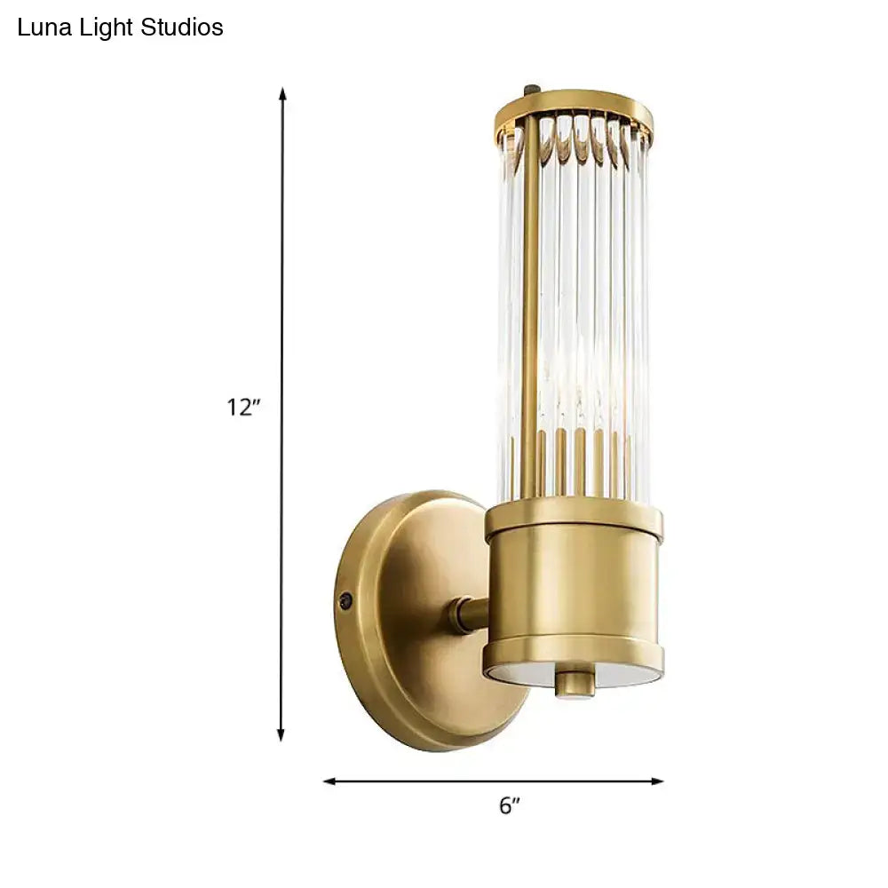 Contemporary gold crystal wall sconce light fixture for living room