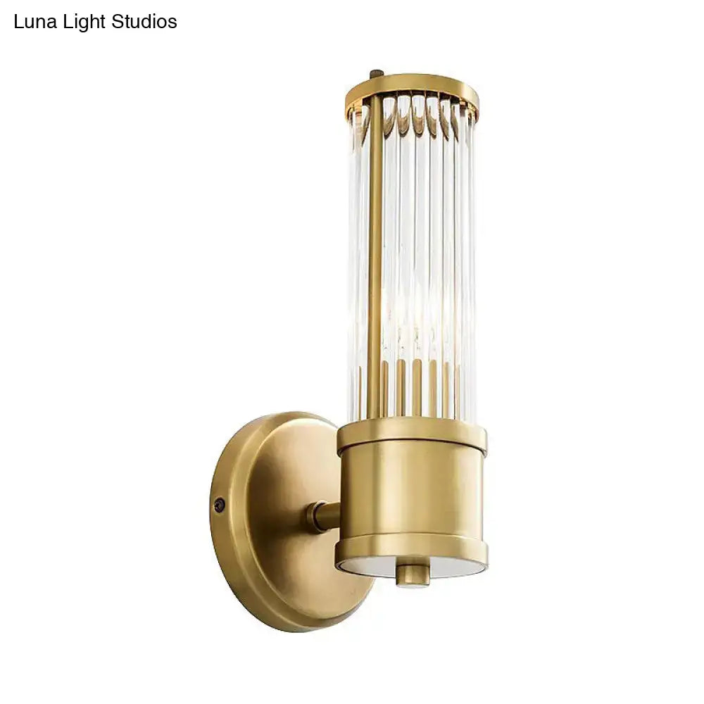 Contemporary gold crystal wall sconce light fixture for living room