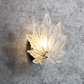 Contemporary gold maple leaf wall light bedroom crystal sconce