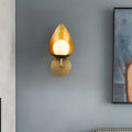 Contemporary gold teardrop sconce light for bedroom with frosted glass